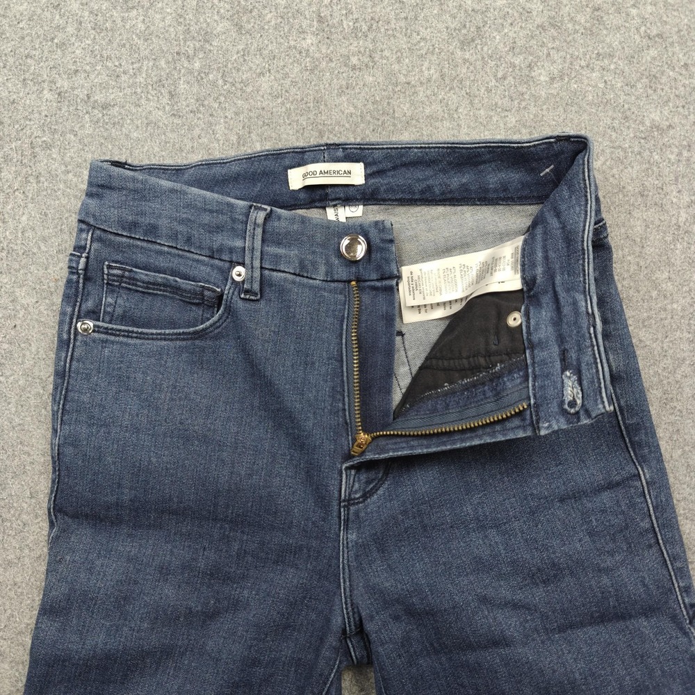 Good American Good Waist Jeans Womens 2/26 Blue Med Wash High Rise Skinny Denim - Picture 2 of 11